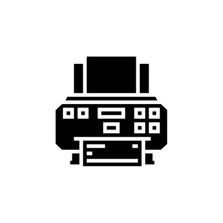 printer vector icon. computer component icon solid style. perfect use for logo, presentation, website, and more. simple modern icon design solid styleのイラスト素材