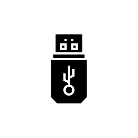 flash disk vector icon. computer component icon solid style. perfect use for logo, presentation, website, and more. simple modern icon design solid styleのイラスト素材