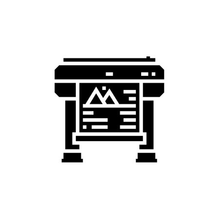 plotter vector icon. computer component icon solid style. perfect use for logo, presentation, website, and more. simple modern icon design solid styleのイラスト素材