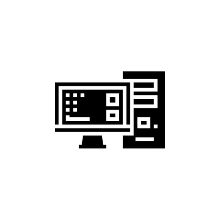computer vector icon. computer component icon solid style. perfect use for logo, presentation, website, and more. simple modern icon design solid styleのイラスト素材