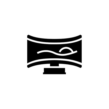 monitor vector icon. computer component icon solid style. perfect use for logo, presentation, website, and more. simple modern icon design glyph styleのイラスト素材