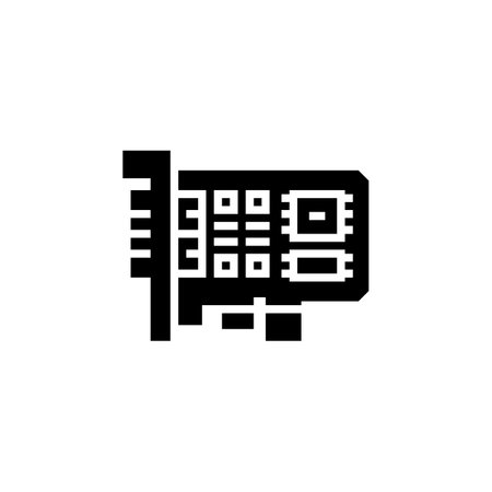sound card vector icon. computer component icon solid style. perfect use for logo, presentation, website, and more. simple modern icon design solid styleのイラスト素材