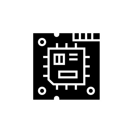 cpu vector icon. computer component icon solid style. perfect use for logo, presentation, website, and more. simple modern icon design glyph styleのイラスト素材