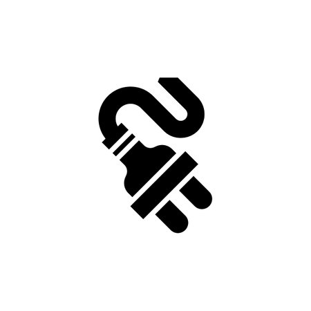 power cable vector icon. computer component icon solid style. perfect use for logo, presentation, website, and more. simple modern icon design glyph styleのイラスト素材