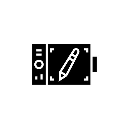 pen tablet vector icon. computer component icon solid style. perfect use for logo, presentation, website, and more. simple modern icon design solid styleのイラスト素材