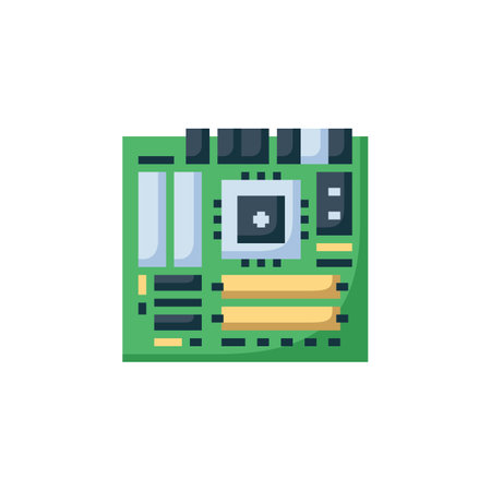 motherboard vector icon. computer component icon flat style. perfect use for logo, presentation, website, and more. simple modern icon design flat styleのイラスト素材