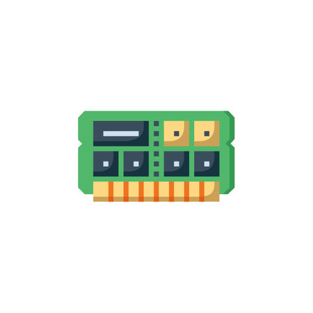 ram vector icon. computer component icon flat style. perfect use for logo, presentation, website, and more. simple modern icon design flat styleのイラスト素材