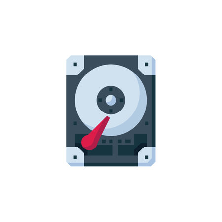 hard disk vector icon. computer component icon flat style. perfect use for logo, presentation, website, and more. simple modern icon design flat styleのイラスト素材