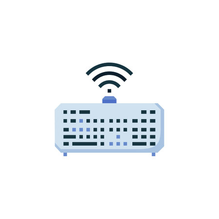 keyboard wireless vector icon. computer component icon flat style. perfect use for logo, presentation, website, and more. simple modern icon design flat styleのイラスト素材
