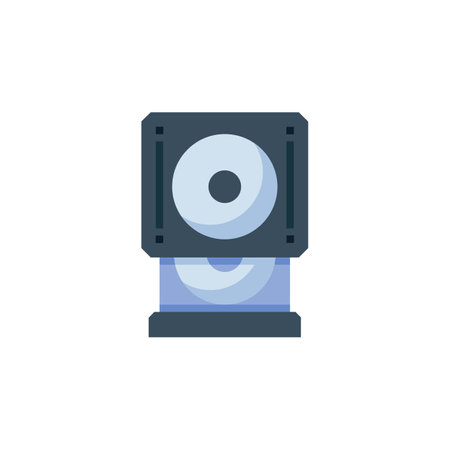dvd drive vector icon. computer component icon flat style. perfect use for logo, presentation, website, and more. simple modern icon design flat styleのイラスト素材