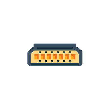 hdmi port vector icon. computer component icon flat style. perfect use for logo, presentation, website, and more. simple modern icon design flat styleのイラスト素材