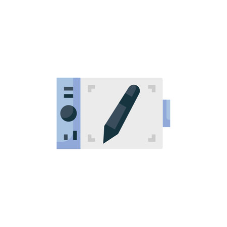 pen tablet vector icon. computer component icon flat style. perfect use for logo, presentation, website, and more. simple modern icon design flat styleのイラスト素材