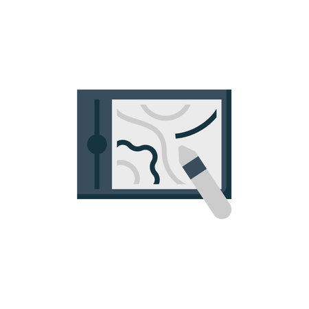 pen display vector icon. computer component icon flat style. perfect use for logo, presentation, website, and more. simple modern icon design flat styleのイラスト素材
