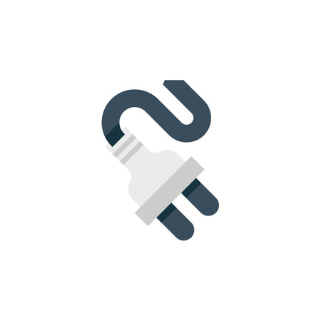 power cable vector icon. computer component icon flat style. perfect use for logo, presentation, website, and more. simple modern icon design flat styleのイラスト素材