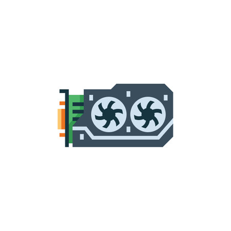 gpu vector icon. computer component icon flat style. perfect use for logo, presentation, website, and more. simple modern icon design flat styleのイラスト素材