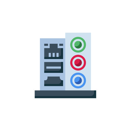 input output port vector icon. computer component icon flat style. perfect use for logo, presentation, website, and more. simple modern icon design flat styleのイラスト素材