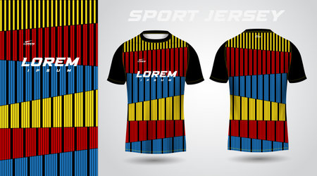 colorful shirt soccer football sport jersey template design mockup. Soccer jersey or football kit template for football kit. Vector illustrationのイラスト素材