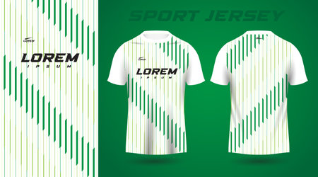 green shirt soccer football sport jersey template design mockupのイラスト素材
