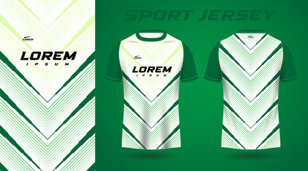green shirt soccer football sport jersey template design mockupのイラスト素材