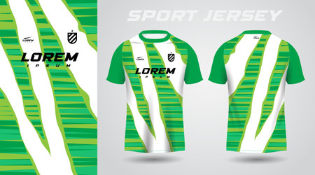 green shirt soccer football sport jersey template design mockupのイラスト素材