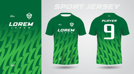 green shirt soccer football sport jersey template design mockupのイラスト素材