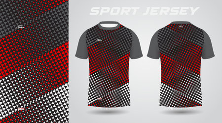 red black shirt soccer football sport jersey template design mockup. Soccer jersey or football kit template for sportswear. Vector Illustrationのイラスト素材