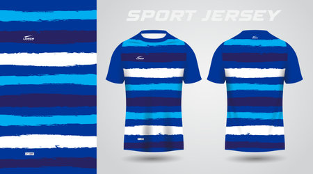 blue shirt soccer football sport jersey template design mockup. Soccer jersey template for team uniforms and t-shirts. Vector illustrationのイラスト素材