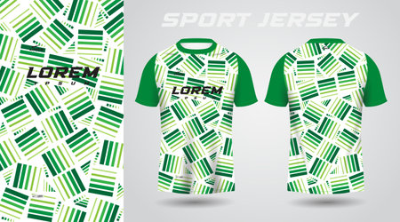 green shirt soccer football sport jersey template design mockupのイラスト素材
