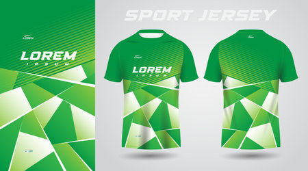 green shirt soccer football sport jersey template design mockupのイラスト素材