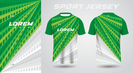 green shirt soccer football sport jersey template design mockupのイラスト素材