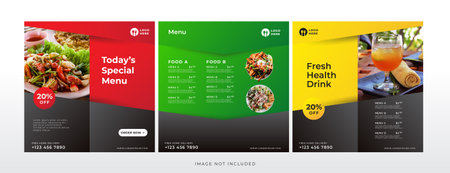 food menu restaurant banner for social media templateのイラスト素材