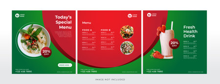 food menu restaurant banner for social media templateのイラスト素材
