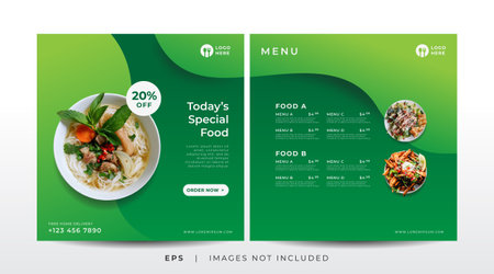 food menu restaurant banner for social media templateのイラスト素材