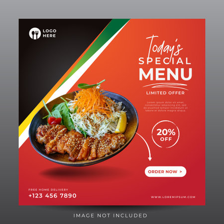 food menu banner for social media templateのイラスト素材