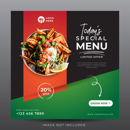 food menu banner for social media templateのイラスト素材