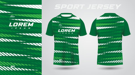 green shirt soccer football sport jersey template design mockup. Soccer jersey template for football kit or soccer uniform. Vector illustrationのイラスト素材