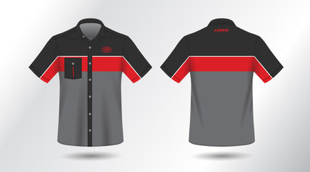 short sleeve work shirtのイラスト素材