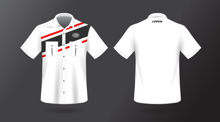 short sleeve work shirtのイラスト素材