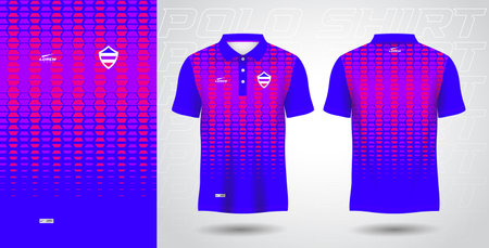blue purple pink polo sport shirt sublimation jersey templateのイラスト素材