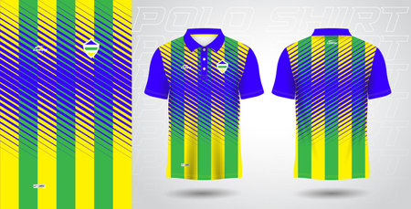 blue green yellow polo sport shirt sublimation jersey templateのイラスト素材