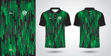 Soccer jersey template for football kit or soccer uniform. green sublimation polo sport jersey mockup designのイラスト素材