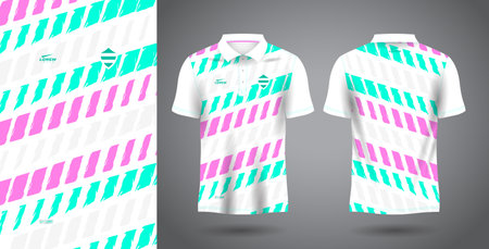Soccer jersey template for polo shirt and t-shirt. abstract soft green and pink polo sport shirt sublimation jersey templateのイラスト素材