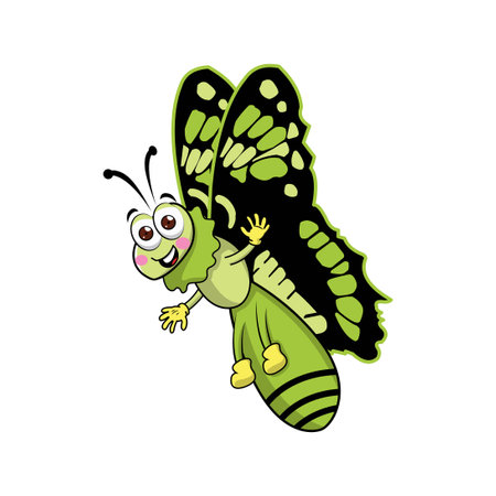 butterfly cute cartoon vector illustration designのイラスト素材