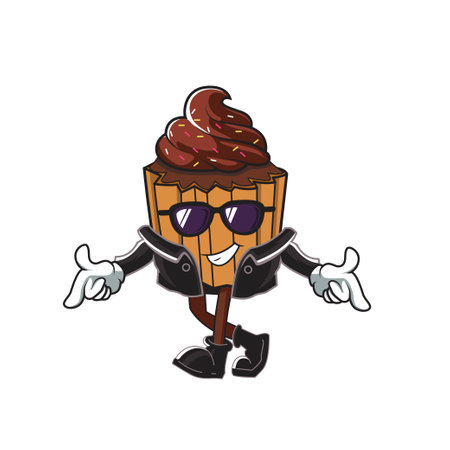 dancing cake cartoon vector illustration designのイラスト素材