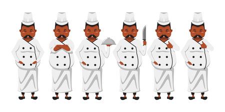indian chef vector flat style illustration designのイラスト素材