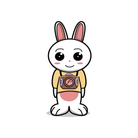 rabbit cute cartoon character vector illustration  designのイラスト素材