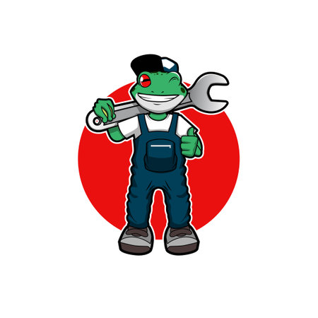 frog farmer cute vector illustration designのイラスト素材