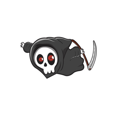 grimm reapper cute vector illustration designのイラスト素材