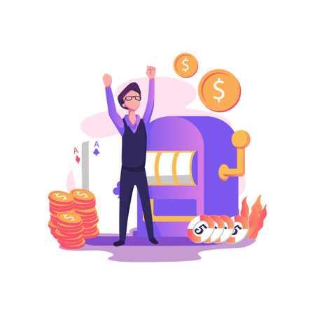 Gambling income flat style illustration vector designのイラスト素材