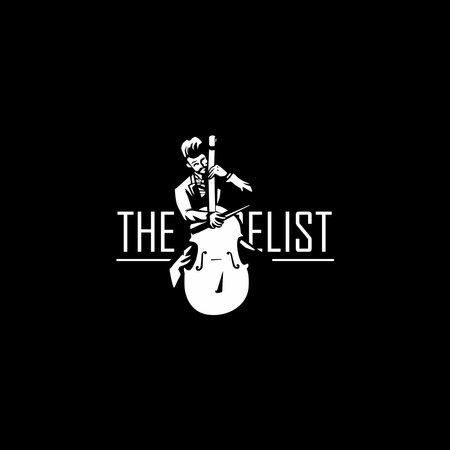 violinist logo template vector icon illustration design black and white colorのイラスト素材
